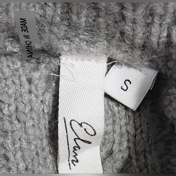 Elan Light Gray Cozy Knit Mock Neck Sweater Size Small - Picture 6 of 10